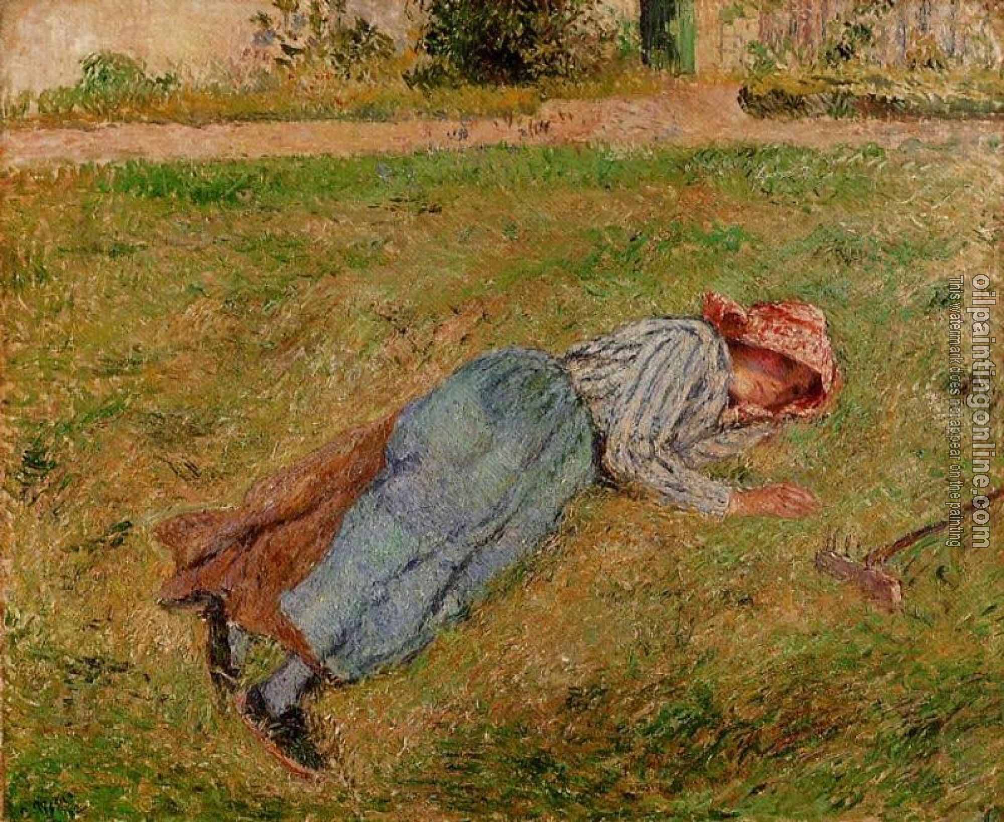 Pissarro, Camille - Resting, Peasant Girl Lying on the Grass, Pontoise